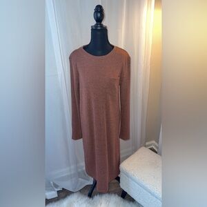 Madewell Rust Long Sleeve Dress